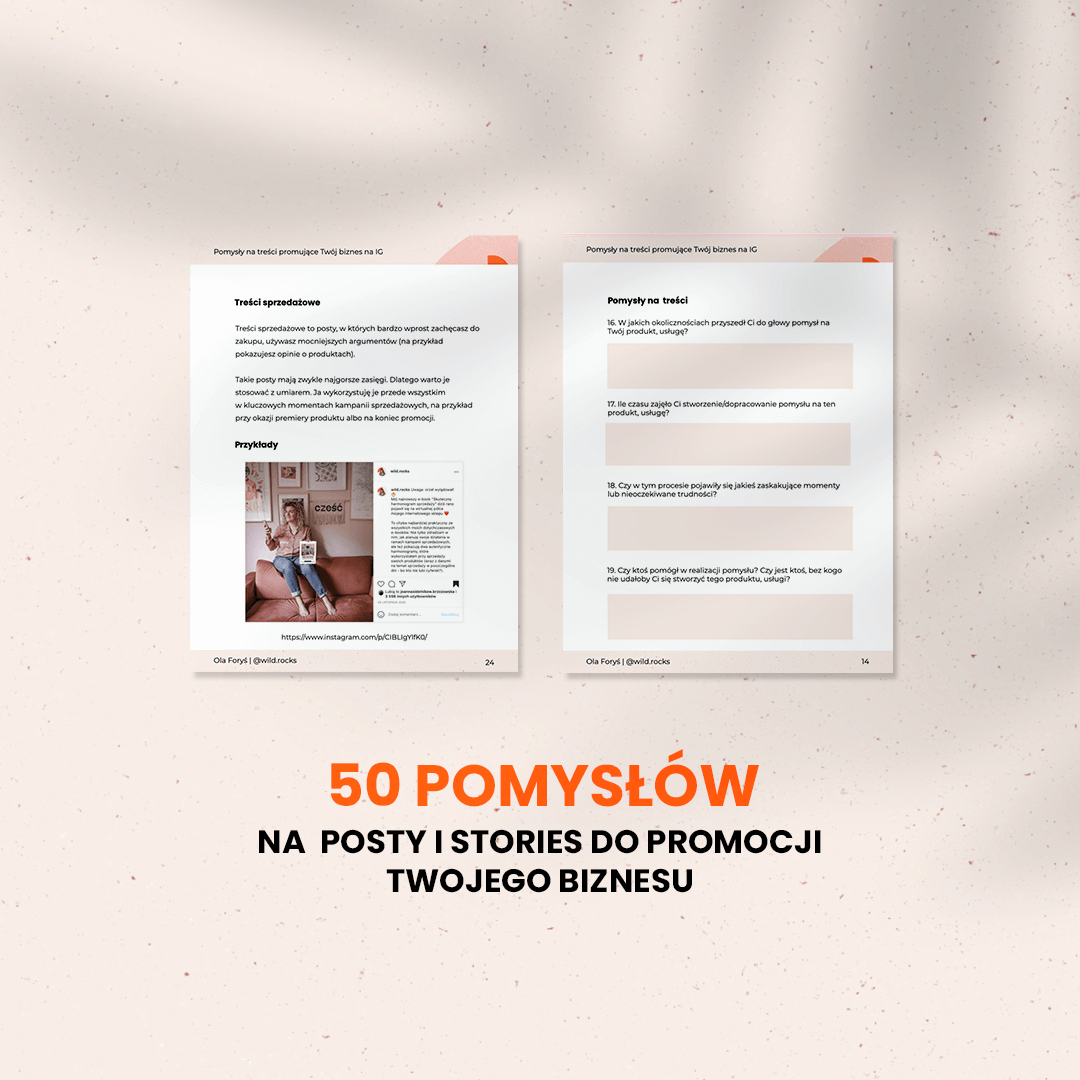 Mini e-book “50 pomysłów na treści promujące biznes na IG” + zestaw plannerów (wersja MAXI) - obrazek 2